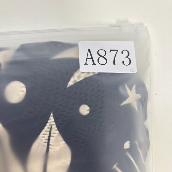 NWOT Farm Rio Cerrado Sky Tulle Midi Dress Long Sleeves Size XS Black and Cream - Picture 10 of 10